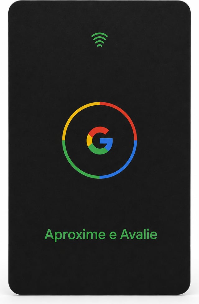 Frente do cartão NFC de avaliação: aproxime e avalie no Google